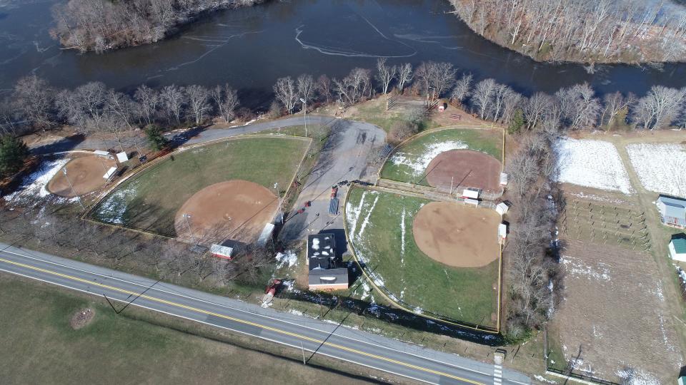 An aerial view of the Smyrna-Clayton Little Lass softball fields where Emma Grace Cole's body was discovered in 2019.