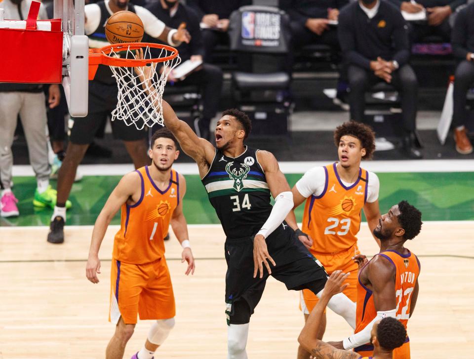 Giannis Antetokounmpo scored a playoff career-high 50 points to finish off the Suns in Game 6.