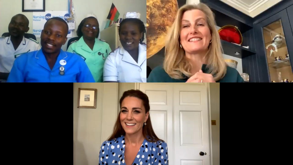 Kate and Sophie called nurses in Malawi. (Royal Family)