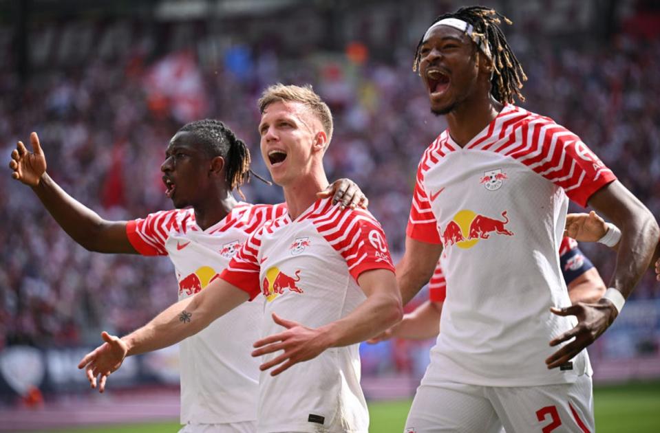 Olmo in action for Leipzig (Getty)