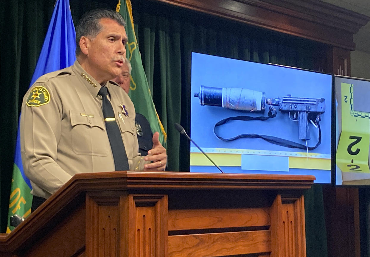 Los Angeles County Sheriff Robert Luna discusses the Monterey Park shooting during a news conference on Wednesday, Jan. 25, 2023, in Los Angeles. (AP Photo/Stefanie Dazio)