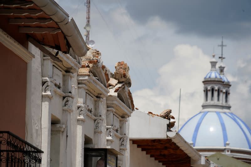 Aftermath of an earthquake in Cuenca