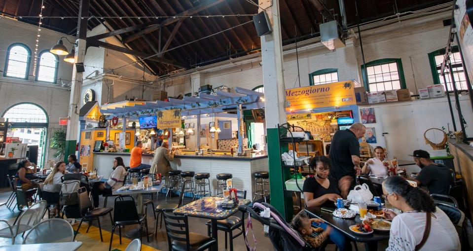 Mezzogiorno has been a longtime destination at Central Market York and recently expanded. On a recent day, the brunch crowd was filling up tables.