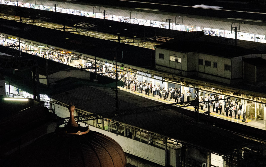 平面上的東京車站月台，作者提供