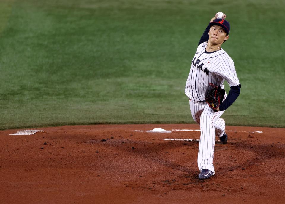 侍ジャパン成員山本由伸。（Photo by KAZUHIRO FUJIHARA/AFP via Getty Images）