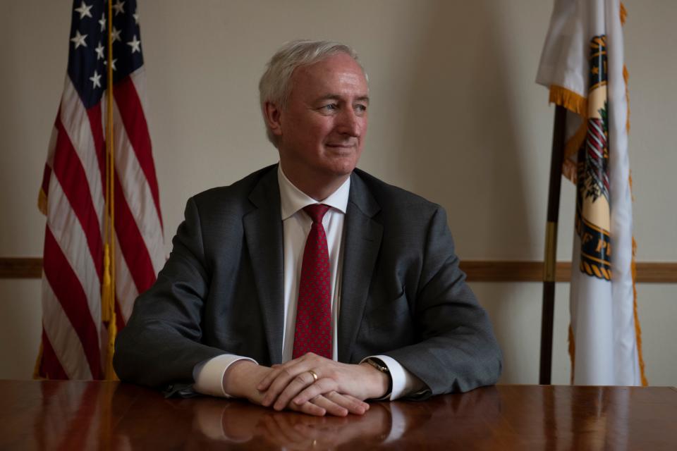 Deputy Attorney General Jeffrey Rosen poses for a portrait after an interview, the first interview since taking over for Rod Rosenstein. He was also touring the Englewood (Colorado) Federal Correctional Institution.