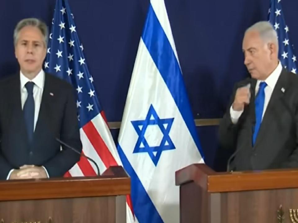美國國務卿布林肯對以色列總理尼坦雅胡表明，美國堅定支持以色列。