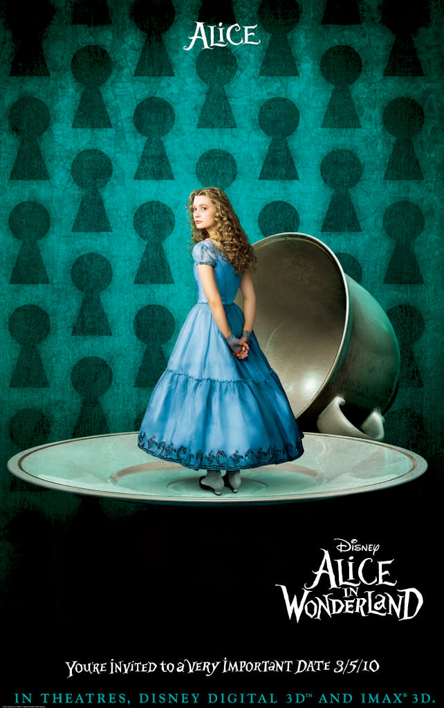 Mia Wasikowska Poster Alice in Wonderland Production Stills Walt Disney 2010 COMIC-CON 2009