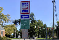 This Oct. 19, 2021, photo shows a street sign in Blackstone, Va., that likely will have to be replaced when Fort Pickett is renamed to remove the reference to Confederate Maj. Gen. George E. Pickett. The push to rename Fort Pickett and other bases is part of a national reckoning with centuries of racial injustice, triggered most recently by the May 2020 police killing of George Floyd in Minneapolis. For years, the military defended the naming of bases after Confederate officers; as recently as 2015 the Army argued that the names did not honor the rebel cause but were a gesture of reconciliation with the South. (AP Photo/Robert Burns)