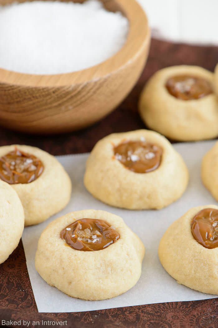 Salted Dulce de Leche Thumbprint Cookies