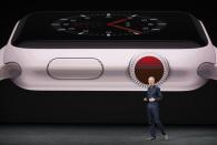 <p>The Apple Watch Edition is available in white and space gray ceramic. REUTERS/Stephen Lam </p>