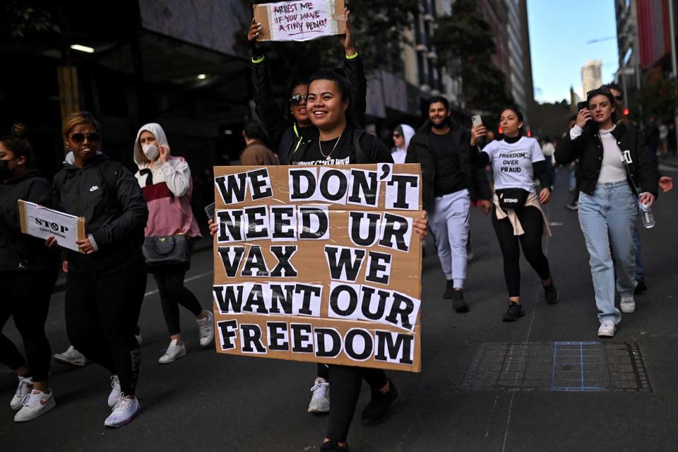 Anti-lockdown protesters in Sydney 