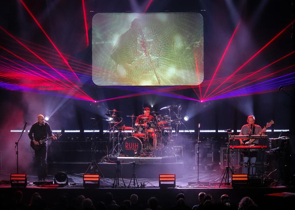 The Rush Tribute Project performing at a concert in 2022. The band will perform at the Englert Theatre in Iowa City on Jan. 14.