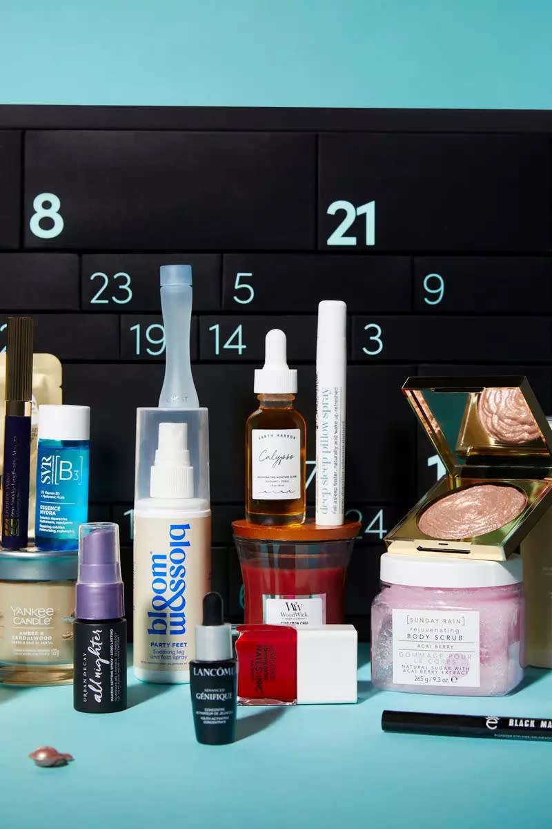 The contents of Debenhams' Beauty Advent Calendar for 2023. 