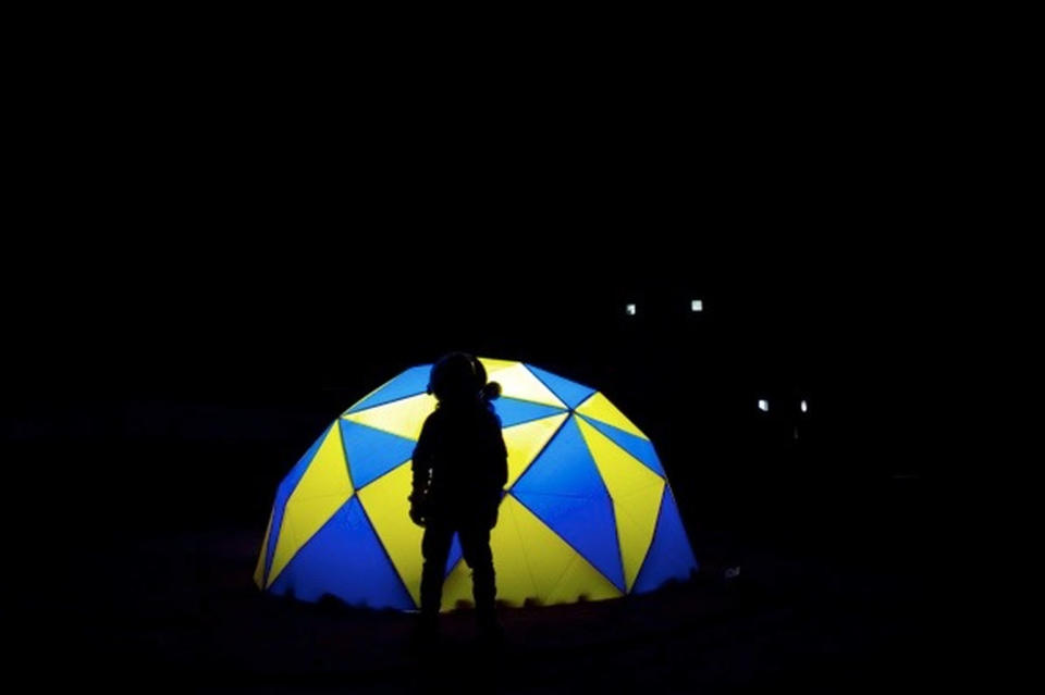 The Dare Demo Dome in the dark. <cite>The Mars Society</cite>