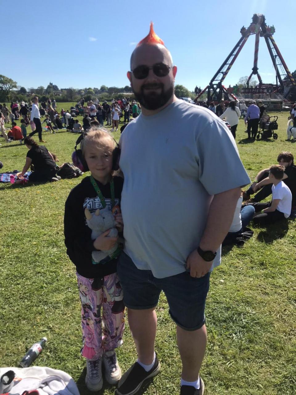 Dorset Echo: Christopher Downey from Guildford visited the festival with his daughter Evelyn