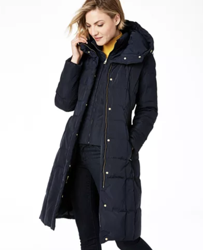 Cole Haan Box-Quilt Down Puffer Coat