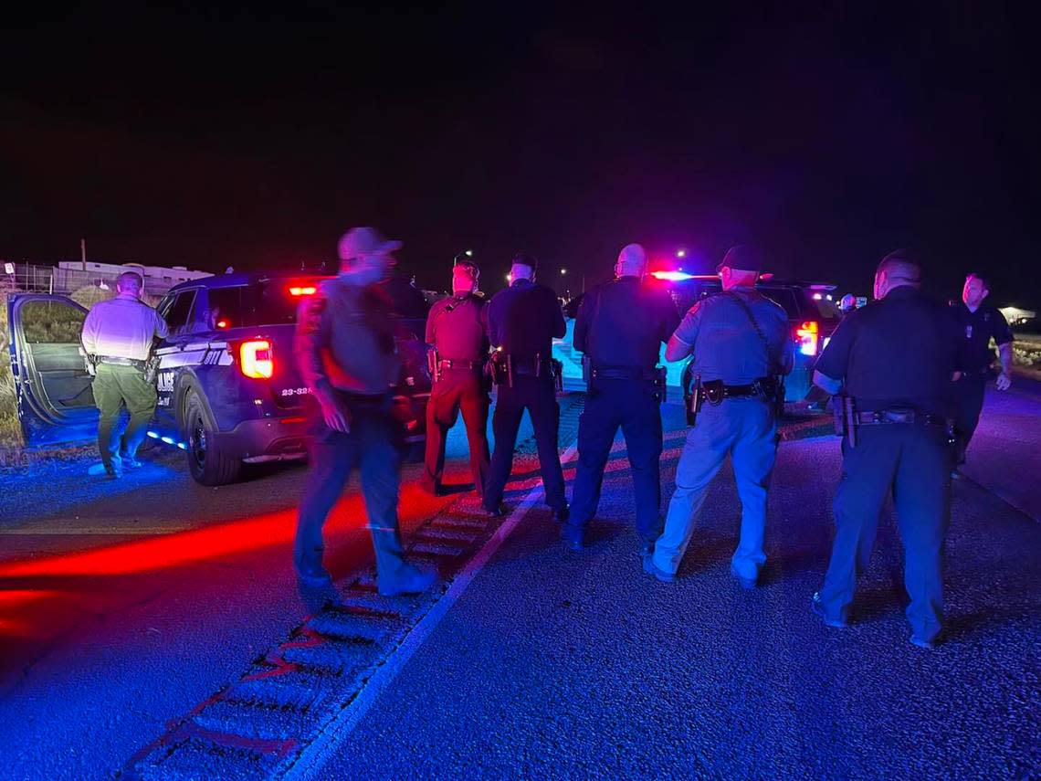 Pasco police and Washington State Patrol troopers assisted Franklin County deputies in the Pasco arrest of a man accused of driving the wrong direction at high speeds on Highway 395.