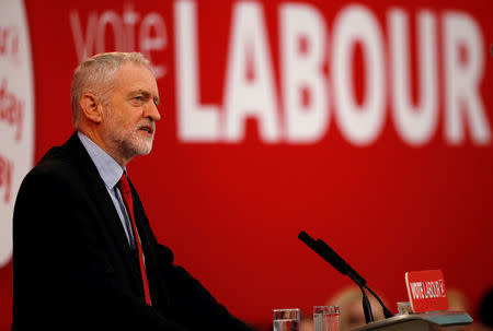 The leader of Britain's opposition Labour Party, Jeremy Corbyn, delivers a speech at the official launch of Labour's local election campaign in Manchester, Britain, March 22, 2018. REUTERS/Phil Noble