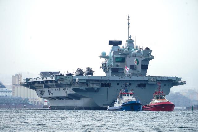 The British aircraft carrier HMS Queen Elizabeth.
