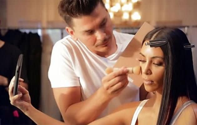 Kim and her makeup artist Mario. Source: kimkardashianwest.com