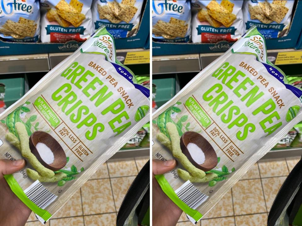 aldi green pea crisps