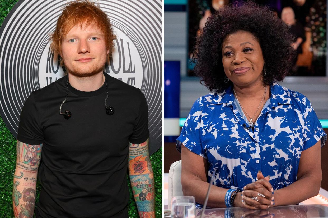 Brenda Edwards and Ed Sheeran