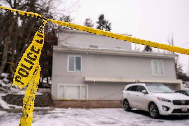 PHOTO: Police tape at the site of a quadruple murder of four University of Idaho students, Jan. 3, 2023, in Moscow, Idaho. (David Ryder/Getty Images, FILE)