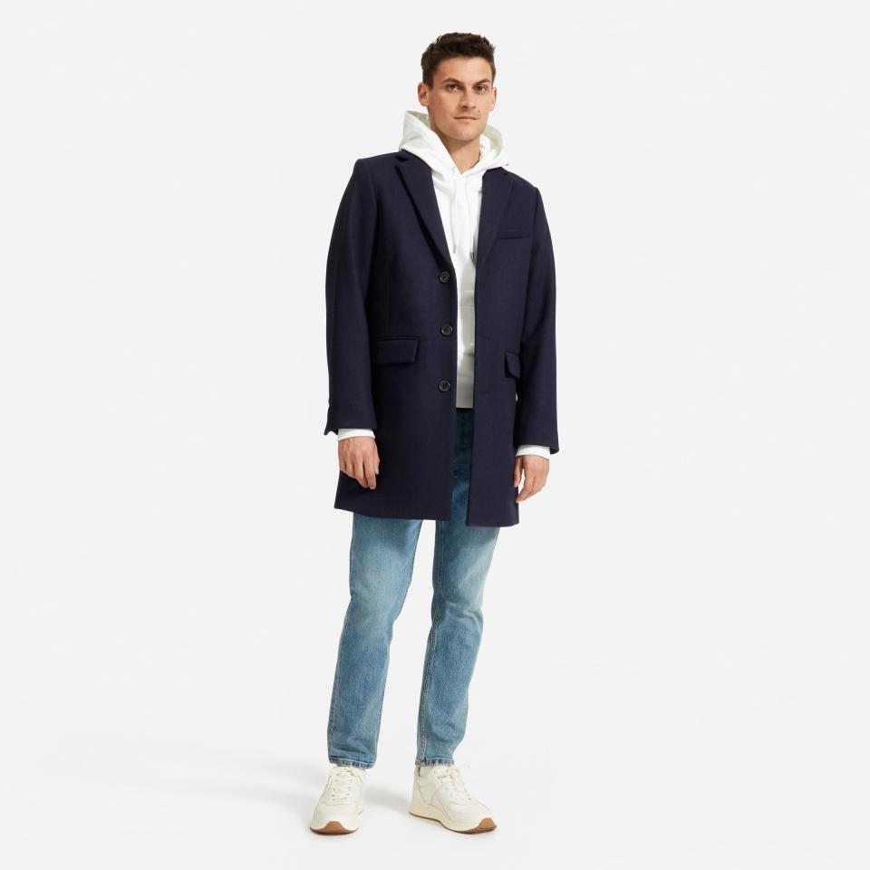 Everlane's <a href="https://fave.co/2s4NAyT" target="_blank" rel="noopener noreferrer">ReWool Overcoat</a> is made&nbsp;from recycled wool sweaters.&nbsp; (Photo: Everlane )