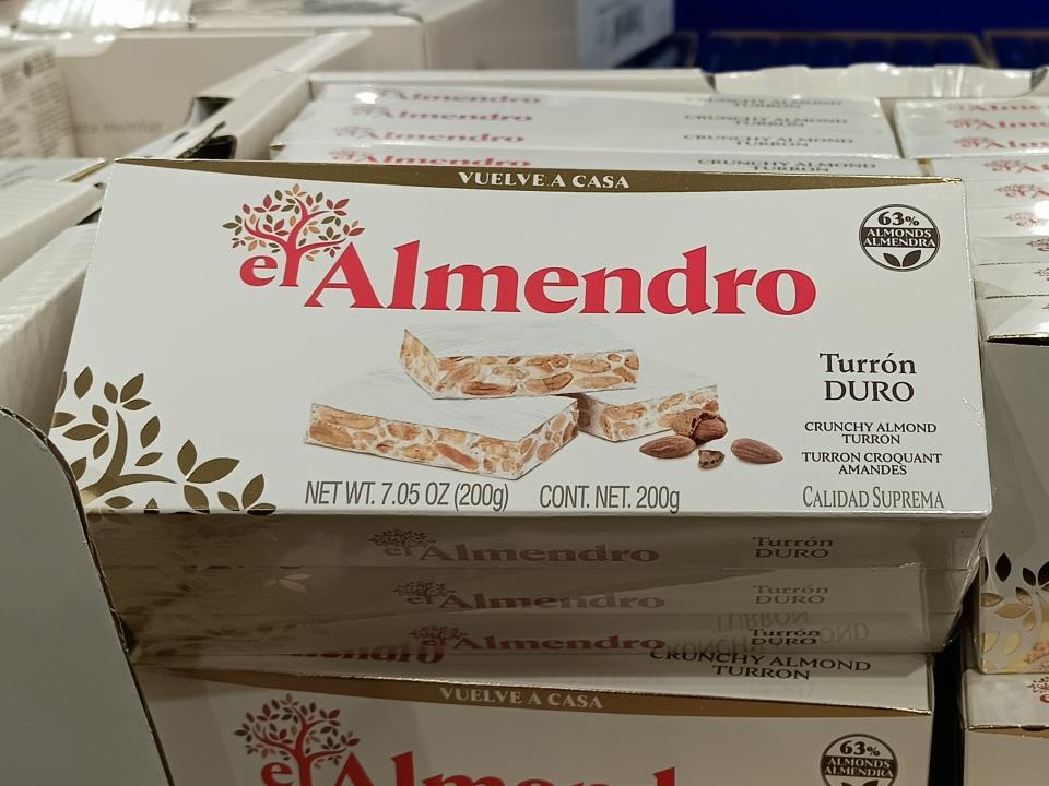 white and red boxes of el amendo treats at Costco
