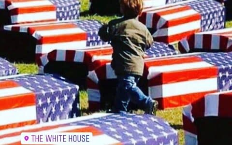 This image of caskets on Instagram was accompanied with a warning to America to "prepare the coffins" - Credit: INSTAGRAM