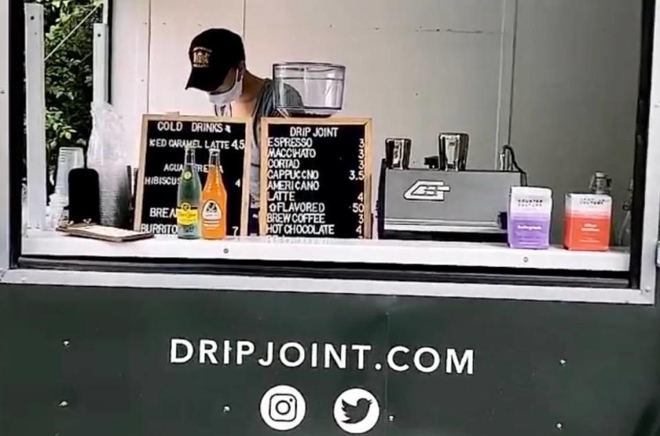 Drip Joint, a mobile espresso bar, was founded by Chris Johnson.