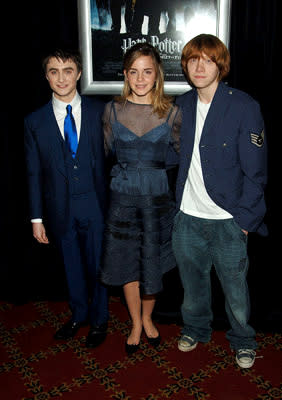 Premiere: Daniel Radcliffe, Emma Watson and Rupert Grint at the NY premiere of Warner Bros. Pictures' Harry Potter and the Goblet of Fire - 11/12/2005 Photo: Dimitrios Kambouris, Wireimage.com