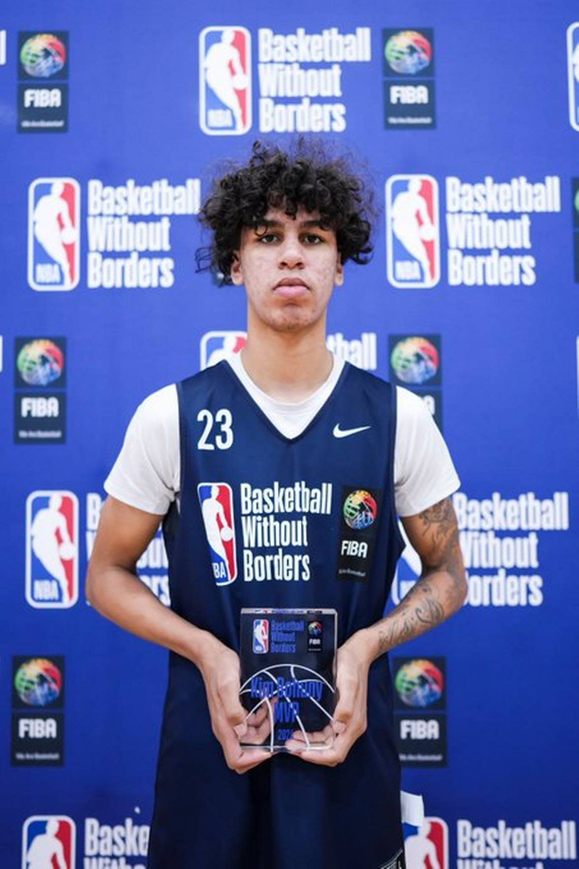 Five-star Canadian college basketball recruit Will Riley was named MVP of the 2024 Basketball Without Borders Global Camp in Noblesville, Indiana, in February. Riley will make his college decision Sunday.