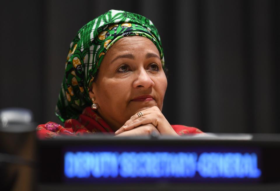 Amina Mohammed, Deputy Secretary-General of the United Nations, speaks at the U.N. International Women's Day commemoration at United Nations headquarters, March 8, 2017 in New York. / Credit: ANGELA WEISS/AFP/Getty
