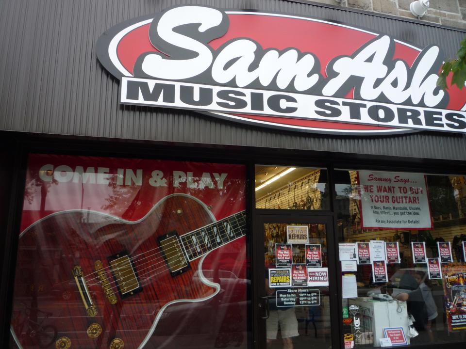 Sam Ash at 178 Mamaroneck Avenue, which opened in 1966, invites customers to come in and play music.