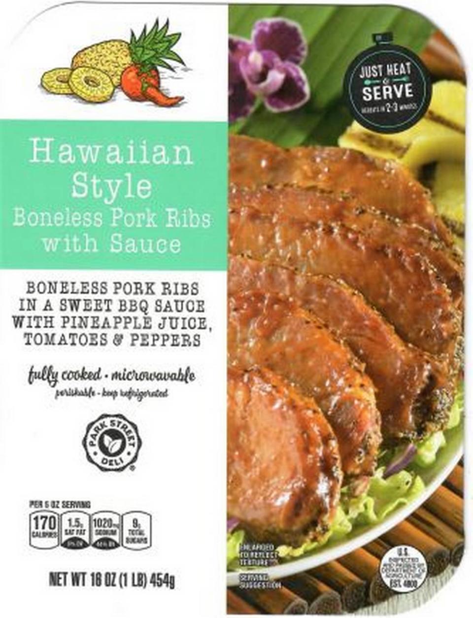 Park Street Deli Hawaiian Style Boneless Pork Ribs USDA