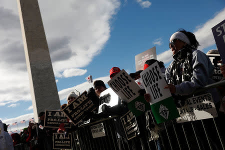 Pro-life activists gather for the National March for Life rally in Washington, DC, U.S. January 27, 2017. REUTERS/Aaron P. Bernstein