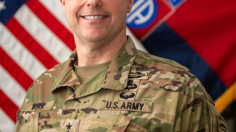 Maj. Gen. J. Patrick Work has led the 82nd Airborne Division since November 2023. (Provided by The Fayetteville Observer; courtesy of 82nd Airborne Division)