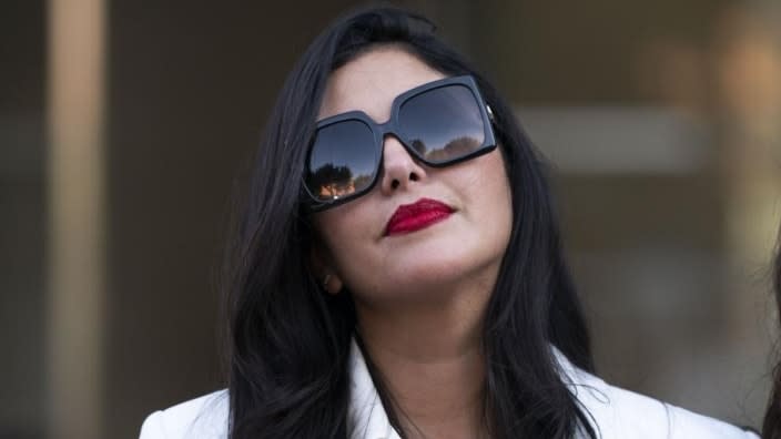 Vanessa Bryant, Kobe Bryant’s widow, leaves a federal courthouse in Los Angeles Wednesday after being awarded $16 million as part of a $31 million jury verdict Wednesday against Los Angeles County for deputies and firefighters sharing grisly photos of the NBA star, their 13-year-old daughter and other victims killed in a 2020 helicopter crash. (Photo: Jae C. Hong/AP)