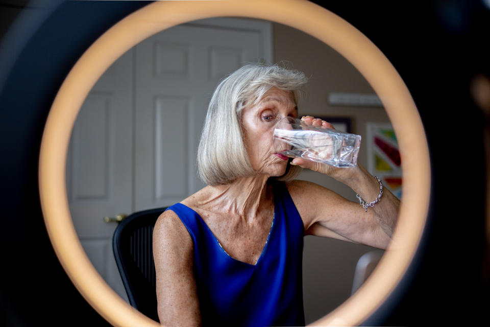 Image: Margo Woodacre she hopes her drinking water bill remains untouched. (Hannah Beier / for NBC News)