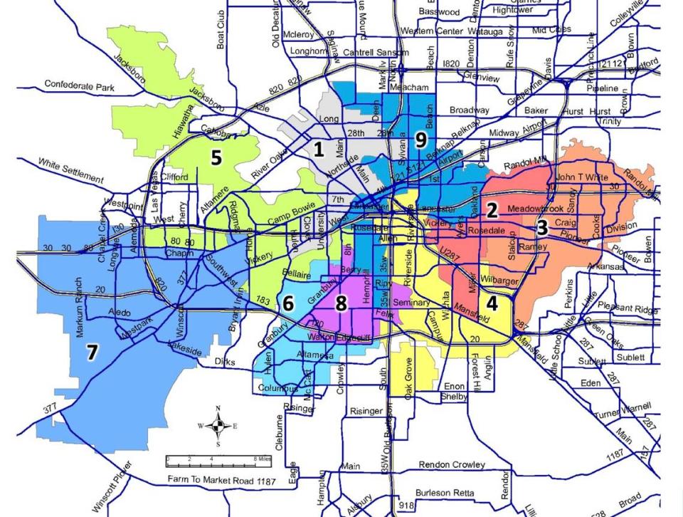 Fort Worth ISD trustee districts Courtesy: Fort Worth ISD