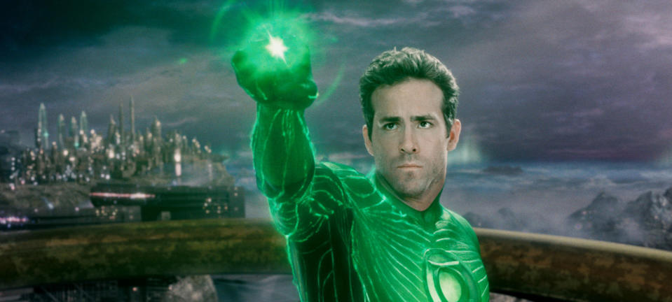 closeup of Ryan as the Green lantern
