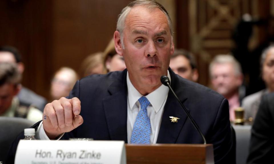 The interior secretary, Ryan Zinke, is stepping down.