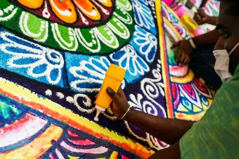 Ruben started learning about kolam art as a teenager and began doing it professionally when he started university. — Picture courtesy of Ruben Prakash Antony Albert