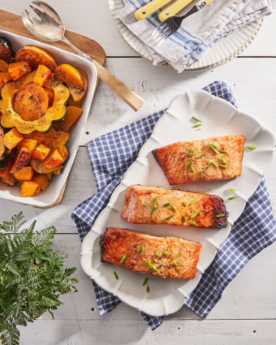Miso-Marinated Salmon with Roasted Root Vegetables