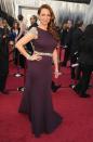 Maya Rudolph <br>Grade: C <br><br>Unfortunately, Maya Rudolph’s plum Johanna Johnson dress -- with its bejeweled cap sleeves and belt -- didn’t seem like the perfect fit for the funny woman and "Bridesmaids" star.