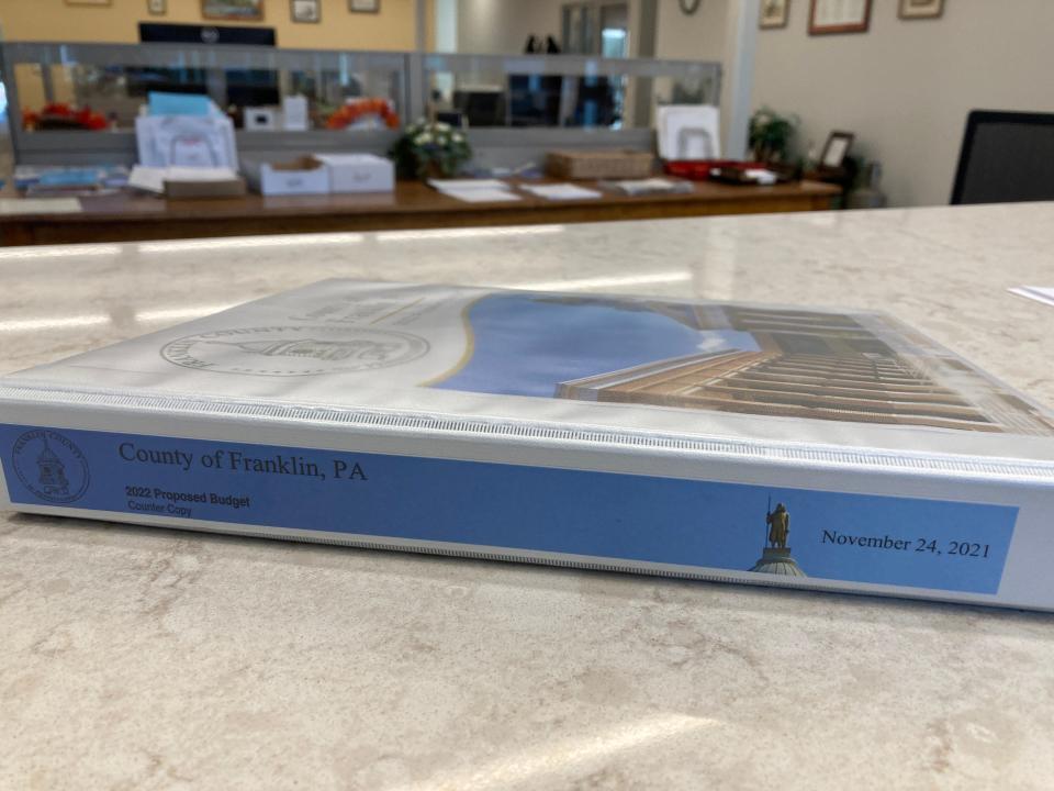 The proposed budget for 2022 can be viewed in the Franklin County Commissioners' Office in the Administration Building at 272 N. Second St., Chambersburg, through 2 p.m. on Dec. 15.