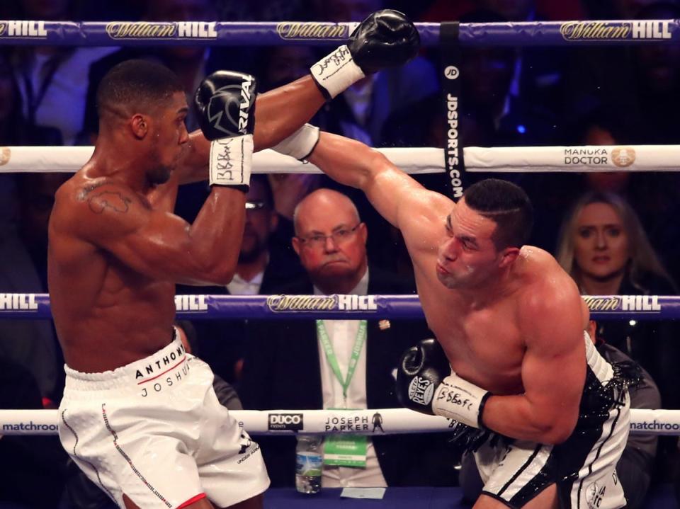 Joshua and Parker fighting each other in 2018 (Getty Images)