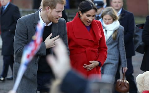 The Duke and Duchess of Sussex are expecting their first child in the spring - Credit: PA